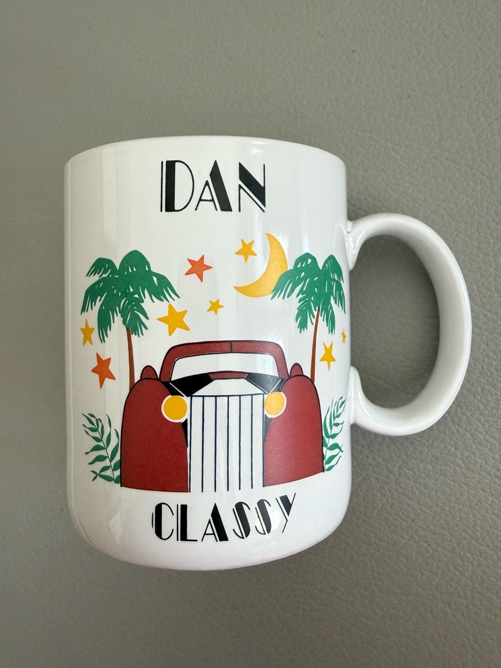 EUC - Vintage Custom Dan Classy White Ceramic Cup Coffee Mug | Papel N Hollywood
